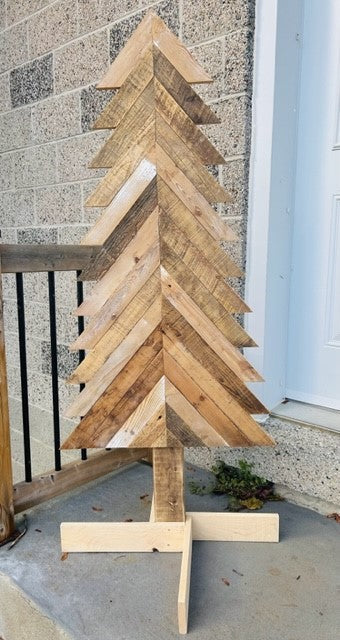 Large reclaimed wood pine tree