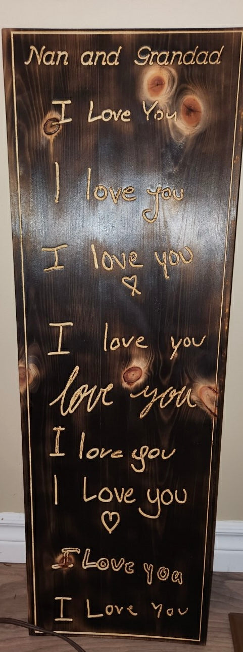 I Love You Wood Plaque