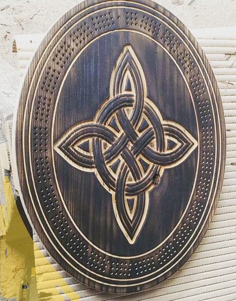 Celtic knot cribbage board